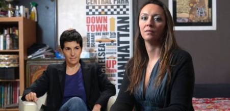 The photo of Christian Angot and Charly's ex-wife, Élise Bidoit, who were up for the trial session in the court Source: People-Bokey